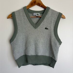 Vintage green Lacoste cropped sweater vest